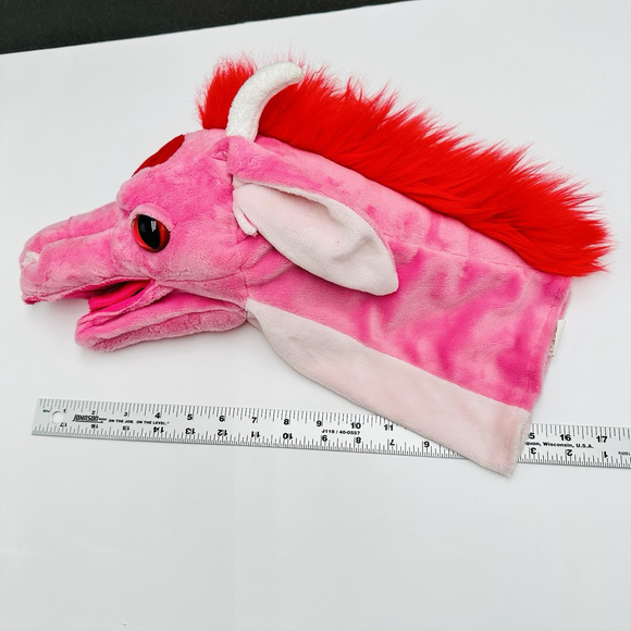 Dragon Child Ruby Dragon Puppet Pink 18” Katie Shaw Plush Pretend Play Animal - Picture 6 of 9